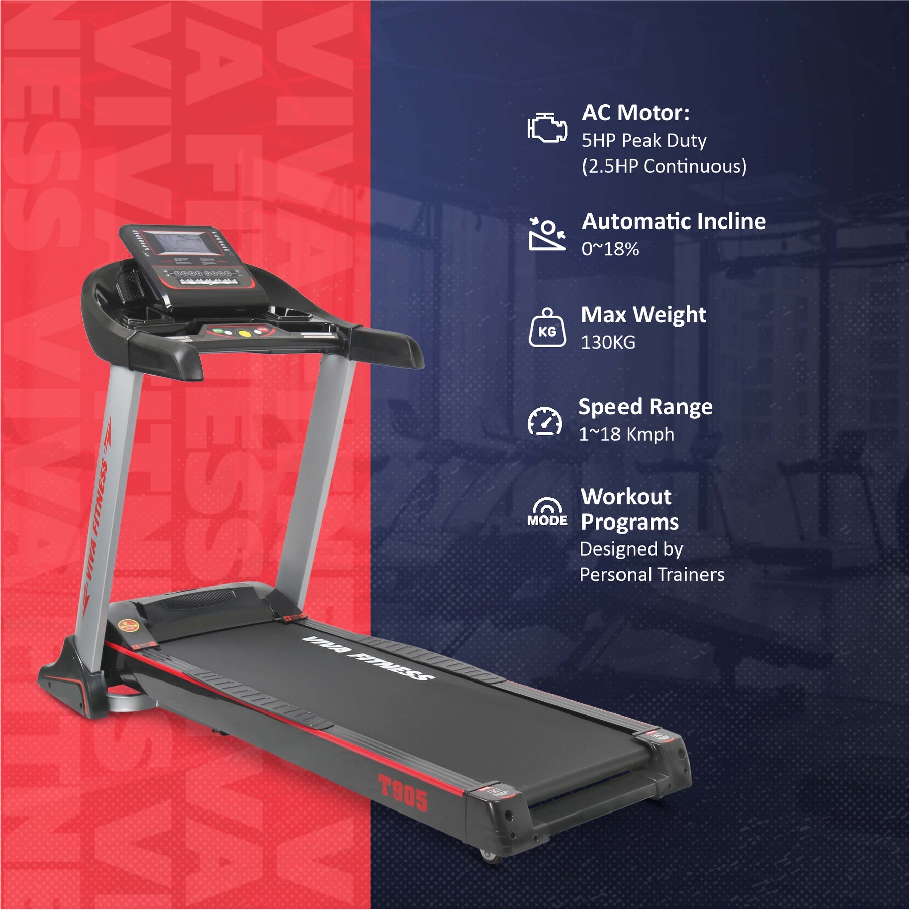 Viva Fitness T-905 Motorized Treadmill | Viva-fitness-in