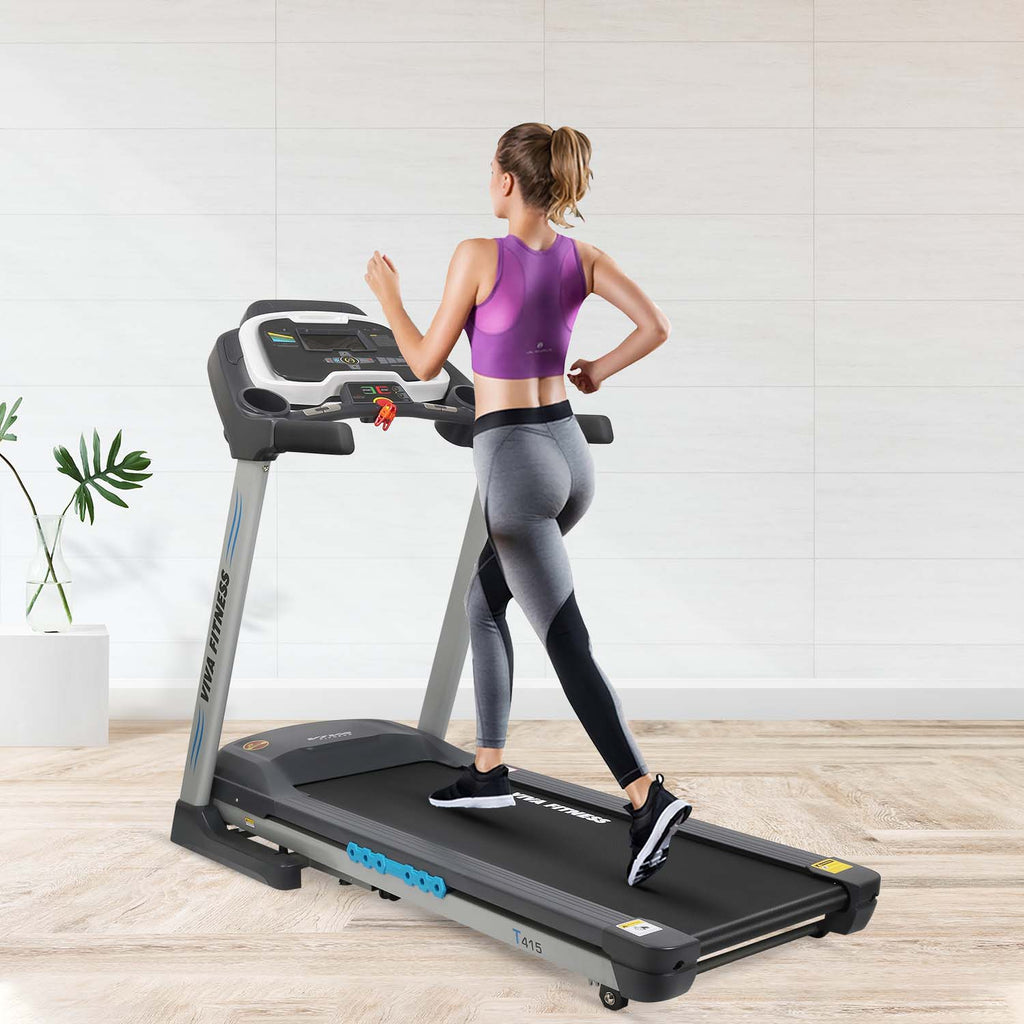 Viva Fitness T-415 DC Motorized Treadmill with 3-Level Manual Incline